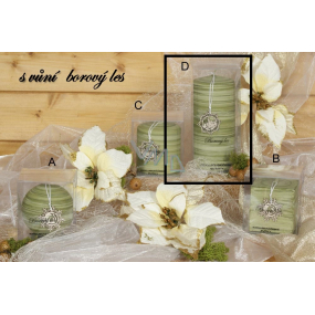 Lima Wellness Present Borový les aroma svíčka zelená válec 70 x 150 mm 1 kus