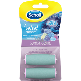 Scholl Velvet Smooth Marine Minerals náhradní hlavice do elektrického pilníku rotační jemně drsná s mořskými minerály 2 kusy
