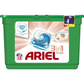 Ariel 3v1 Sensitive gelové kapsle na praní prádla 15 kusů 438 g
