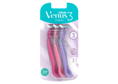 Gillette Venus 3 Colors pohotové holítko s lubrikačním páskem 3 barvy, 3 kusy pro ženy