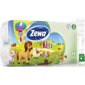 Zewa Kids Aqua Tube toaletní papír 3 vrstvý 150 útržků 8 kusů, rolička, kterou můžete spláchnout