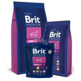 Brit Premium Adult S dospělé psy psy malých plemen 1 - 10 kg - 8 kg Kompletní prémiové krmivo