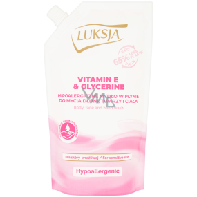 Luksja Hypo Allergenic Vitamin E & Glycerin tekuté mýdlo náhradní náplň 400 ml