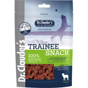 Dr. Clauders Trainee Snack Jehněčí sušené kostičky masoy doplňkové krmivo 100% masa pro psy 80 g