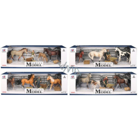 EP Line Model Series svět zvířat 2 koně, hříbě a figurka různé druhy, doporučený věk 3+