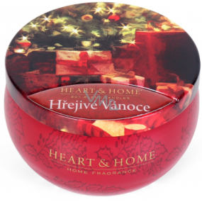 Heart & Home Hřejivé vánoce Sojová vonná svíčka v plechovce hoří až 30 hodin 125 g