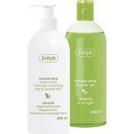 Ziaja Oliva tělové mléko pro suchou a normální pokožku 400 ml + Oliva sprchový gel 500 ml, duopack