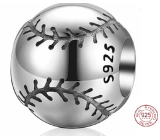 Charm Sterlingové stříbro 925 Miluji Baseball Texas Rangers míč, korálek na náramek sport