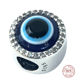 Charm Sterlingové stříbro 925 Řecké modré oko, ochranný amulet, korálek na náramek symbol