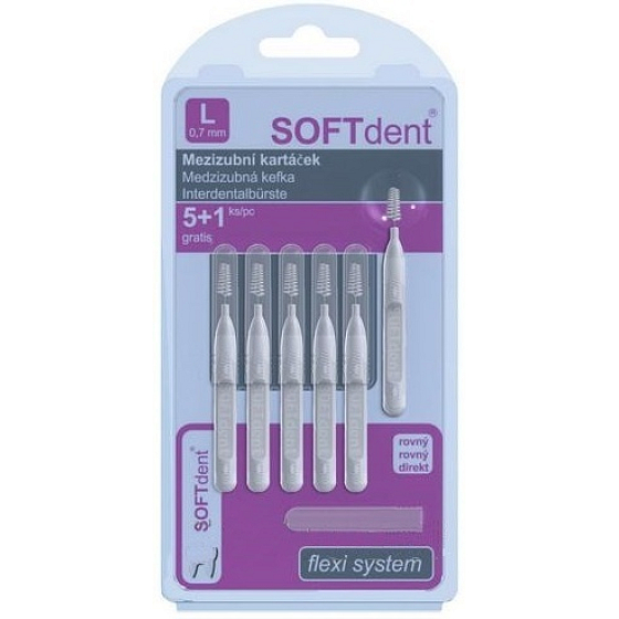 Soft Dent mezizubní kartáček přímý L 0,7 mm 6 kusů