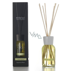 Millefiori Milano Natural Lemon Grass - Citrónová tráva Difuzér 100 ml + 7 stébel v délce 25 cm do menších prostor vydrží 5-6 týdnů