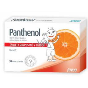 Favea Panthenol rozpustný v ústech, balzám na sliznice krku a dutiny ústní 30 tablet