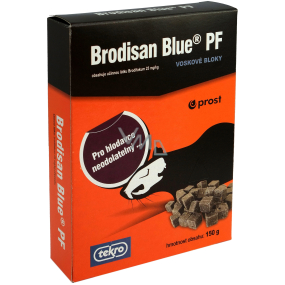 Tekro Brodisan Blue PF voskové bloky k hubení hlodavců 150 g