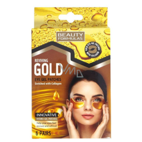 Beauty Formulas Gold zlaté gelové pásky pod oči s kolagenem 6 párů