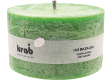 Krab Bazalka repelentní zahradní svíčka rustik, hoří 45 hodin, 80 x 140 x 140 mm 1 000 g