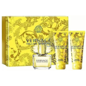 Versace Yellow Diamond toaletní voda 50 ml + tělové mléko 50 ml + sprchový gel 50 ml, dárková sada pro ženy