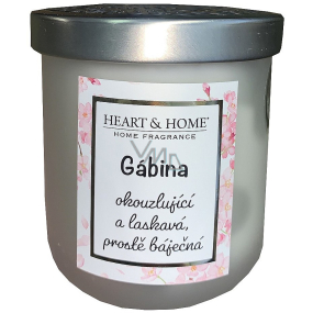 Heart & Home Svěží prádlo sójová vonná svíčka se jménem Gábina 110 g