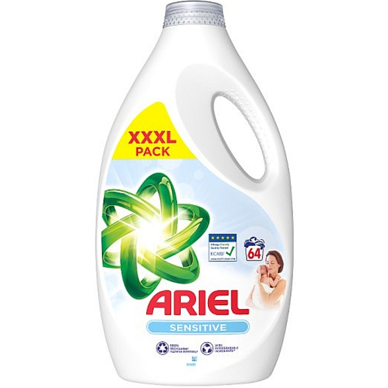 Ariel Sensitive Skin tekutý prací gel na jemné a dětské prádlo 64 dávek 3,2 l
