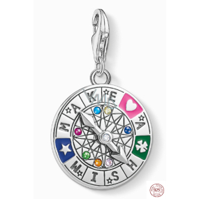 Charm Sterlingové stříbro 925 Kolo osudu - Věčný kruh života, humří spona přívěsek na náramek symbol