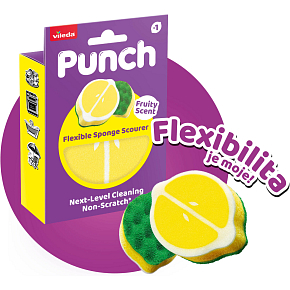 Vileda Punch houba na nádobí s vůní citronu, 1 kus