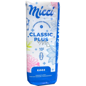 Micci Classic Plus intimní vložky s křidélky 10 kusů