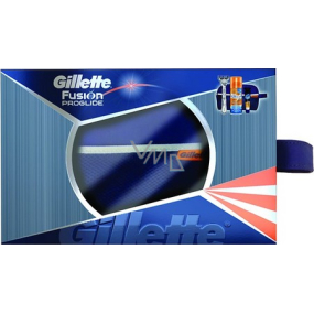 Gillette Fusion ProGlide strojek + náhradní hlavice 1 kus + gel 75 ml + balzám 9 ml + taška, kosmetická sada, pro muže