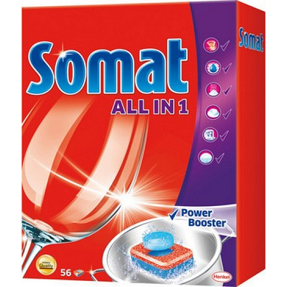 Somat All In 1 Power Booster tablety do myčky na nádobí 56 kusů