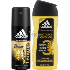 Adidas Victory League deodorant sprej pro muže 150 ml + 3v1 sprchový gel na tělo, tvář a vlasy pro muže 250 ml, duopack