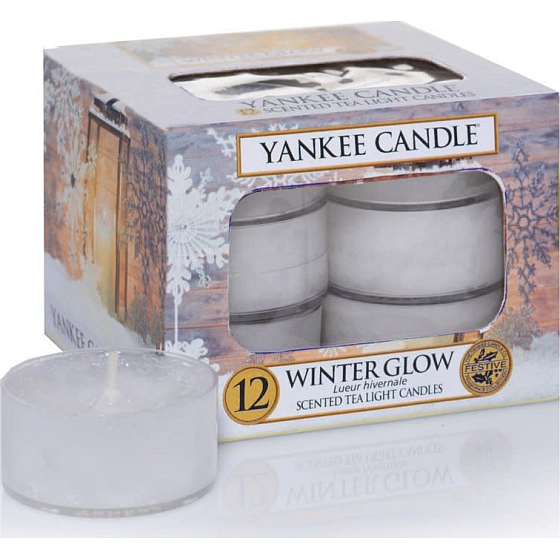 Yankee Candle Winter Glow - Zimní záře vonná čajová svíčka 12 x 9,8 g
