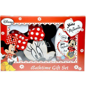 Disney Miss Minnie 2v1 šampon a sprchový gel 300 ml + mycí žína ve tvaru Minnie, kosmetická sada