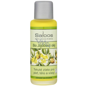 Saloos Bio Jojobový olej tělový lisovaný za studena, regenerační, pro dlouhodobou hydrataci pokožky 50 ml