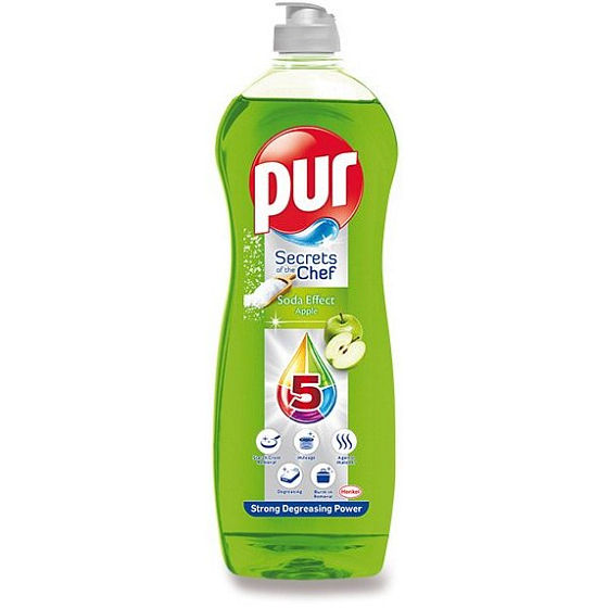 Pur Secrets of Chef Soda Effect Apple prostředek na ruční mytí nádobí 750 ml