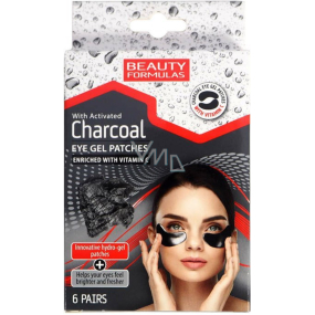 Beauty Formulas Charcoal gelové pásky pod oči s aktivním uhlím a vitaminem C 6 párů