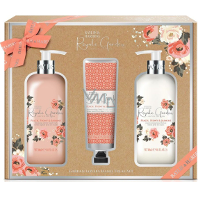 Baylis & Harding Královská zahrada mycí gel na ruce 300 ml + mléko na ruce 300 ml + krém na ruce 130 ml, kosmetická sada pro ženy