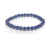 Lapis Lazuli fazet náramek elastický přírodní kámen, kulička 5 - 6 mm / 16 - 17 cm, kámen harmonie