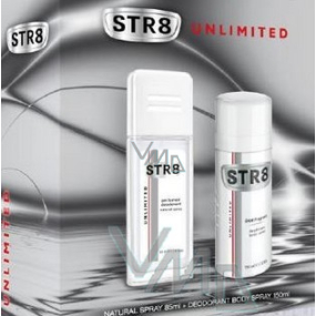 Str8 Unlimited parfémovaný deodorant sklo pro muže 85 ml + deodorant antiperspirant sprej 150 ml + deodorant 150 ml, dárková sada
