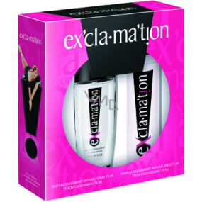 Exclamation Excla.mation Originál parfémovaný deodorant sklo pro ženy 75 ml + deodorant sprej 75 ml, kosmetická sada