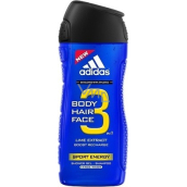 Adidas Sport Energy 3v1 sprchový gel na tělo, vlasy a tvář pro muže 400 ml