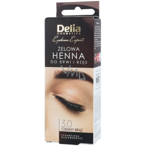 Delia Cosmetics Henna Tint gel na obarvení obočí 3.0 tmavě hnědá 1 kus