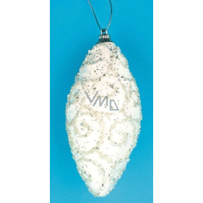 Kapka perličkový dekor s flitry na zavěšení 11 cm