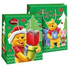 Ditipo Dárková papírová taška 23 x 9,8 x 17,5 cm Disney Medvídek Pú se santa čepicí a dárky