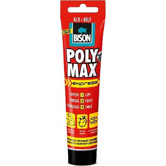 Bison Poly Max Express White rychleschnoucí univerzální montážní tmel Bílý 165 g