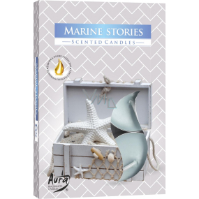 Bispol Aura Marine Stories - Mořské příběhy vonné čajové svíčky 6 kusů