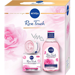 Nivea Face Rose Touch hydratační denní gel-krém 50 ml + micelární voda 400 ml, kosmetická sada