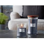 WoodWick Indigo Suede - Modrý semiš vonná svíčka s dřevěným knotem a víčkem sklo střední 275 g