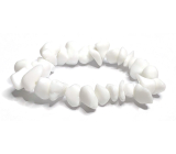 Achát bílý náramek elastický přírodní sekaný kámen, 16 - 17 cm, poskytuje klid a mír