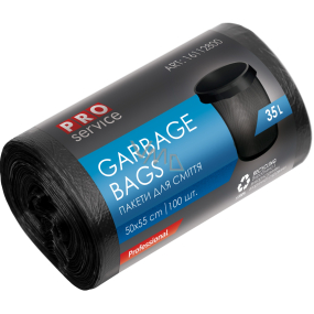 Pro Service Garbage Bags na odpad černé 100 µ, 35 litrů 50 x 55 cm 100 kusů