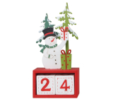 Adventní kalendář Sněhulák kostky na postavení 7 x 15,5 cm