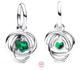 Charm Sterlingové stříbro 925 Zelený kruh věčnosti květen, přívěsek na náramek symbol