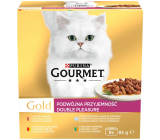Purina Gourmet Gold krmivo pro kočky hovězí s kuřetem, králík s játry, ryba se špenátem, kachna s krůtou 8 x 85 g